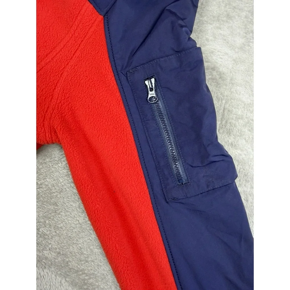Polo Ralph Lauren Fleece Jacket Mens Small Red Blue Full Zip Colorblock Coat